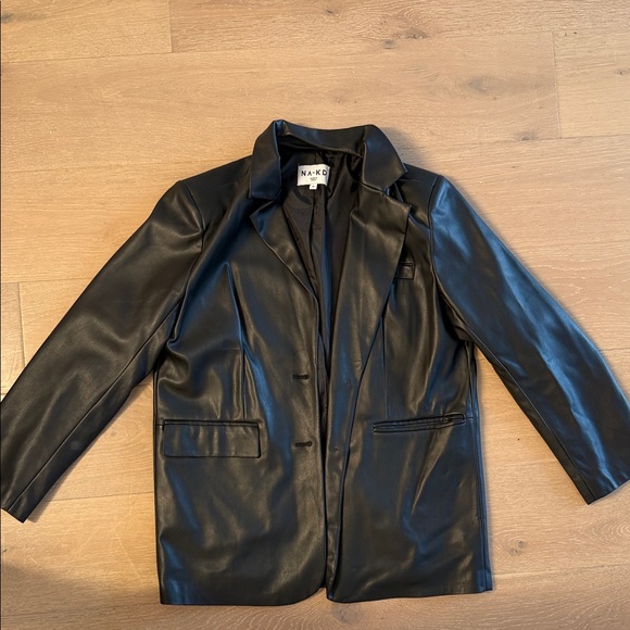 Na-Kd Jackets & Blazers - Nakd Black faux Leather blazer for women